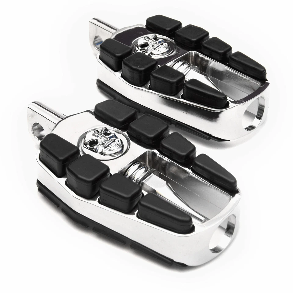 Clavijas de pie calavera cromadas para Harley Davidson CVO Softail convertible 2010-2012 Foto 4 de 4