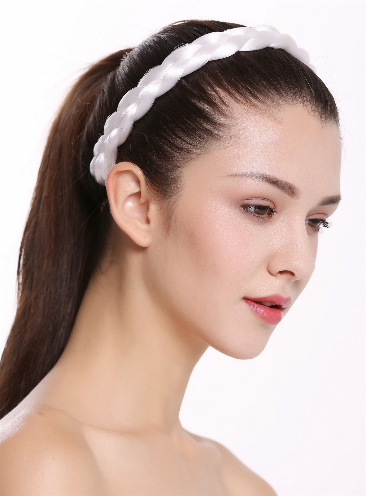 Hairband Hairband braided traditional very wide white braid CXT-005-138