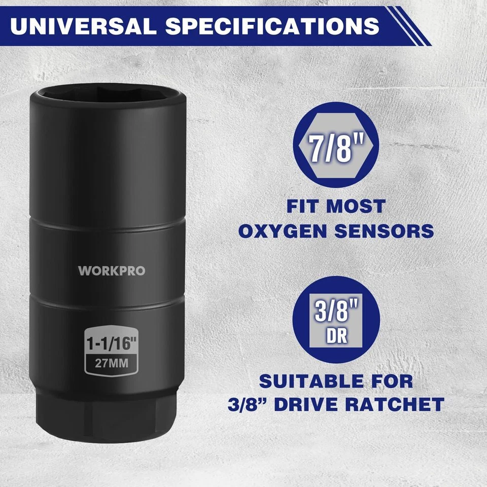WORKPRO Oil Pressure Switch Sensor Socket Automotive 3/8" Drive 1-1/16" 27mm USA - Image 2 of 4