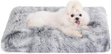 Waterproof Crate Bed, Plush Dog  Cat Bed with Removable Washable Cover, Faux