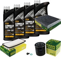 Mann Inspektionspaket 4L Mannol Longlife 504/507 5W-30 FüR Toyota Yaris 1.0