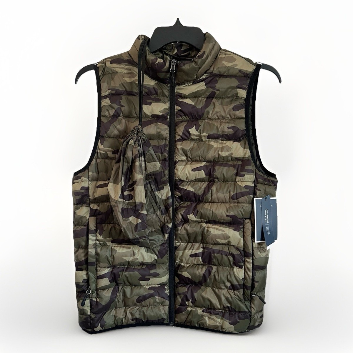 Club Room Men's Camouflage Quilted Packable Puffer Vest Sz Large