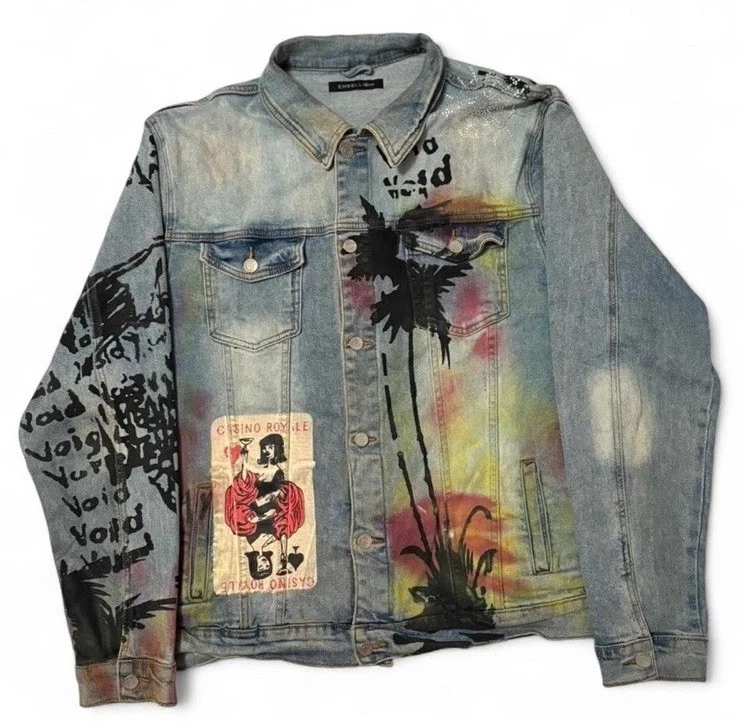 Embellish Angel Denim Jacket Size 3XL