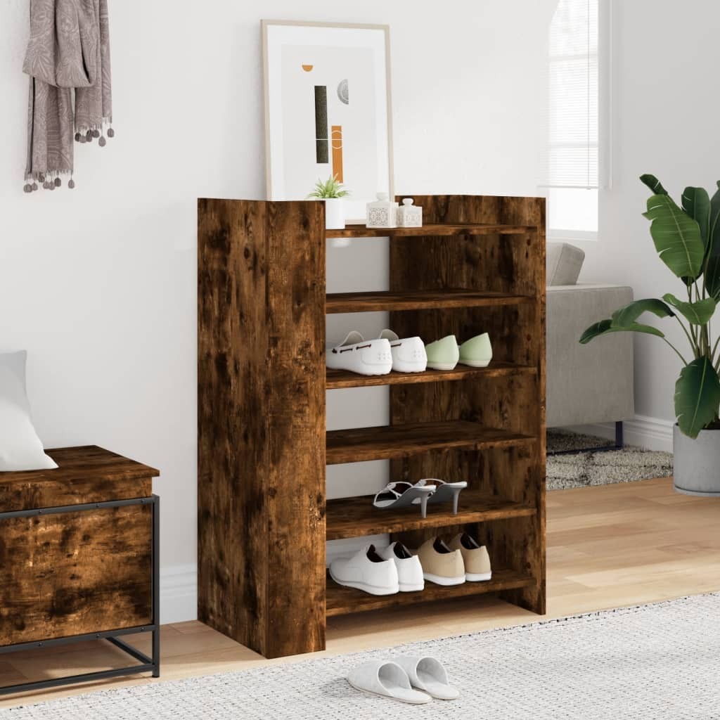 Scarpiera Rovere Fumo 74,5x37,5x100 cm Mobile Ingresso Legno