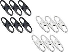 GEDEUBAN 12 PCS Universal Dual Opening Design Zipper Clips Anti Black, silver 