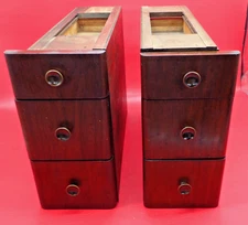 Antique Treadle Sewing Machine Wooden Drawers 2 Sets of 3 Drawers
