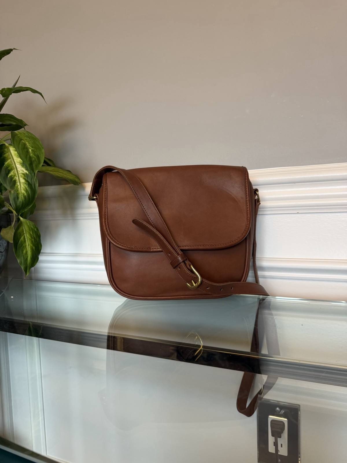 Vtg Coach 0401 Brown Leather Saddle Bag Crossbody USA Made C