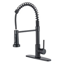Black Kitchen Faucet with Pull Down Sprayer, Single Handle Sink