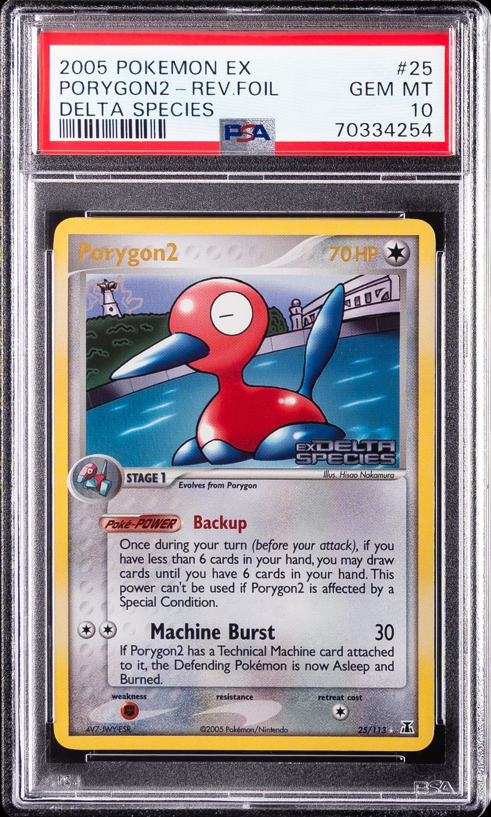 2005 POKEMON EX DELTA SPECIES #25 PORYGON2-REVERSE FOIL PSA 10
