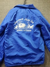 Vtg Lined Swingster Satin Jacket Small Blue USA Made Dubois Wyoming