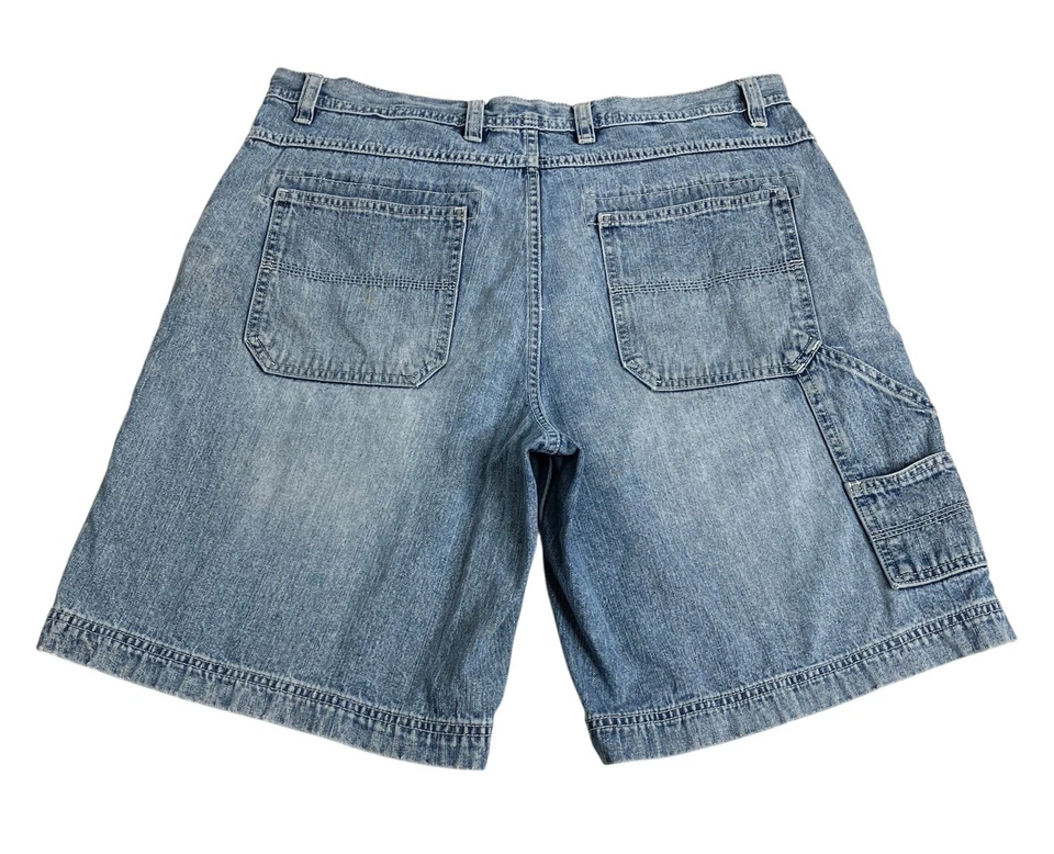 Y2K Consensus Shorts Mens 36 Blue Loose Carpenter Denim Work Thrash Skater Chore - Image 2 of 4
