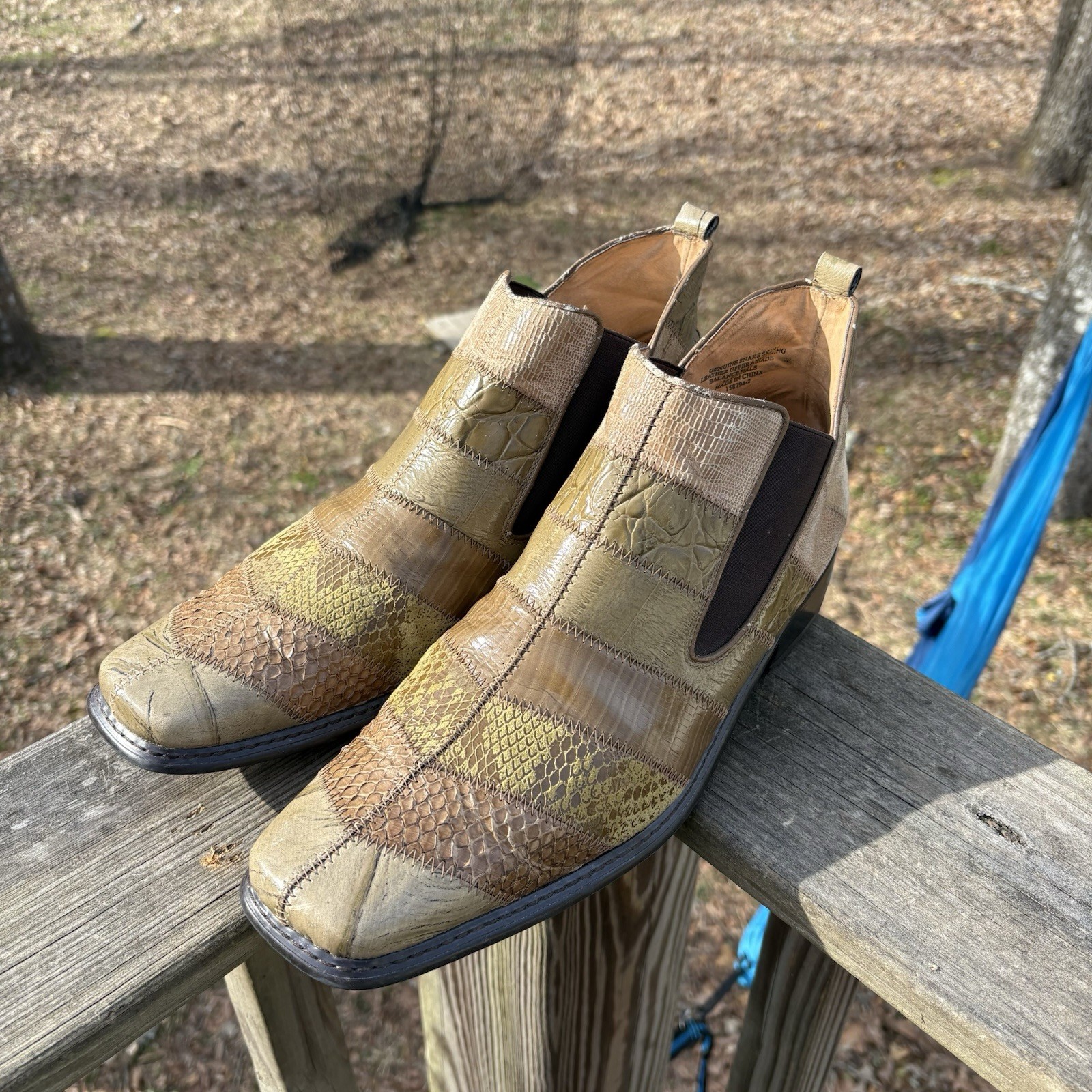 VTG Giorgio Brutini Python Snakeskin Natural Ankl… - image 1