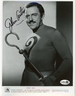 John Astin Signed 8x10 Batman B&W Photo AUTO JSA COA
