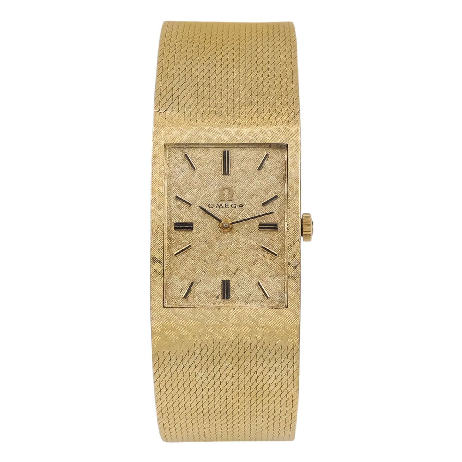 Omega Vintage 14K Gold Automatic Watch w/Mesh B& & Go… - Gem