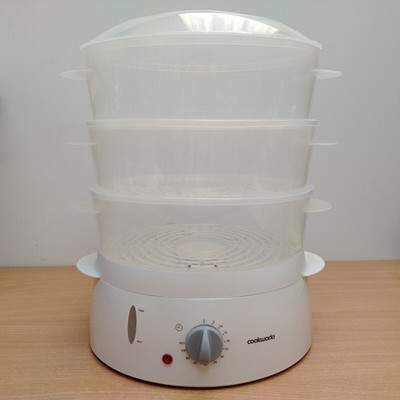Cookworks Dampfgarer mit 3 Schüsseln weiß 9,9 l 163203