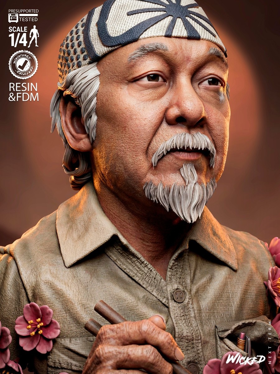 miyagi Mr. Miyagi - Karate Kid (Bust) - 1/4 Scale 3D Print Model Kit