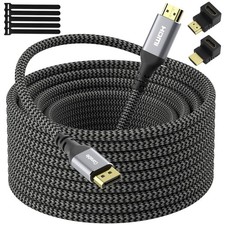 4K DisplayPort to HDMI Cable - 20FT, High Speed Active, Supports 4K@60Hz, 2K@...