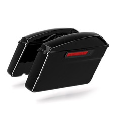Vivid Black Hard Saddlebags Fit For Harley Touring Street Road Glide King 14+ √