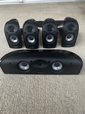 PolkTL1 Audio Satellite Speakers Set of 4, Black, Center Speaker TL1, TL1600 Sub