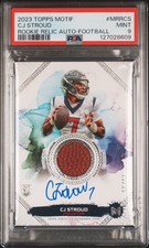 2023 TOPPS MOTIF MOTIF ROOKIE RELIC AUTO FOOTBALL #MRRCS CJ STROUD RC /35 PSA 9