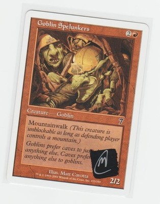 Magic the Gathering ~ Goblin Spelunkers ~ M/NM ~7th Ed. ~  Signed by Artist #4
