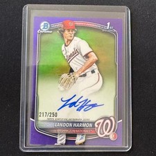 💎2025 BOWMAN DRAFT CHROME BASEBALL PURPLE REFRACTOR AUTO /250 LANDON HARMON