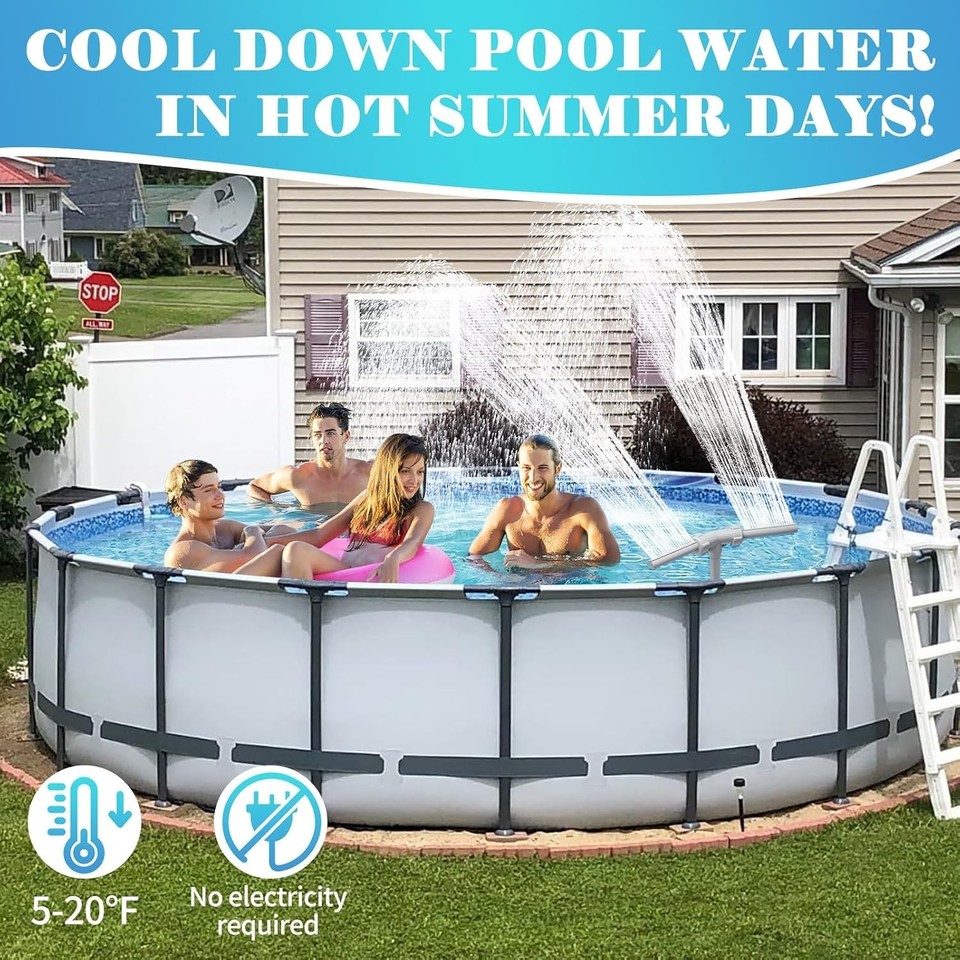 Dual Spray Pool Fountains for Above-Inground Swimming-Pool - Telescopic ...