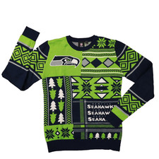 Seattle Seahawks Christmas Sweater Men's Small NFL Team Apparel Football Warm