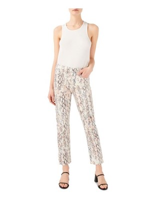 Jen 7 By 7 For All Mankind Womens Beige Denim Straight leg Pants 8