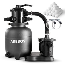 Image of AREBOS Sand Filter System with Pump Filter System Swimming Pool Pump 350W black