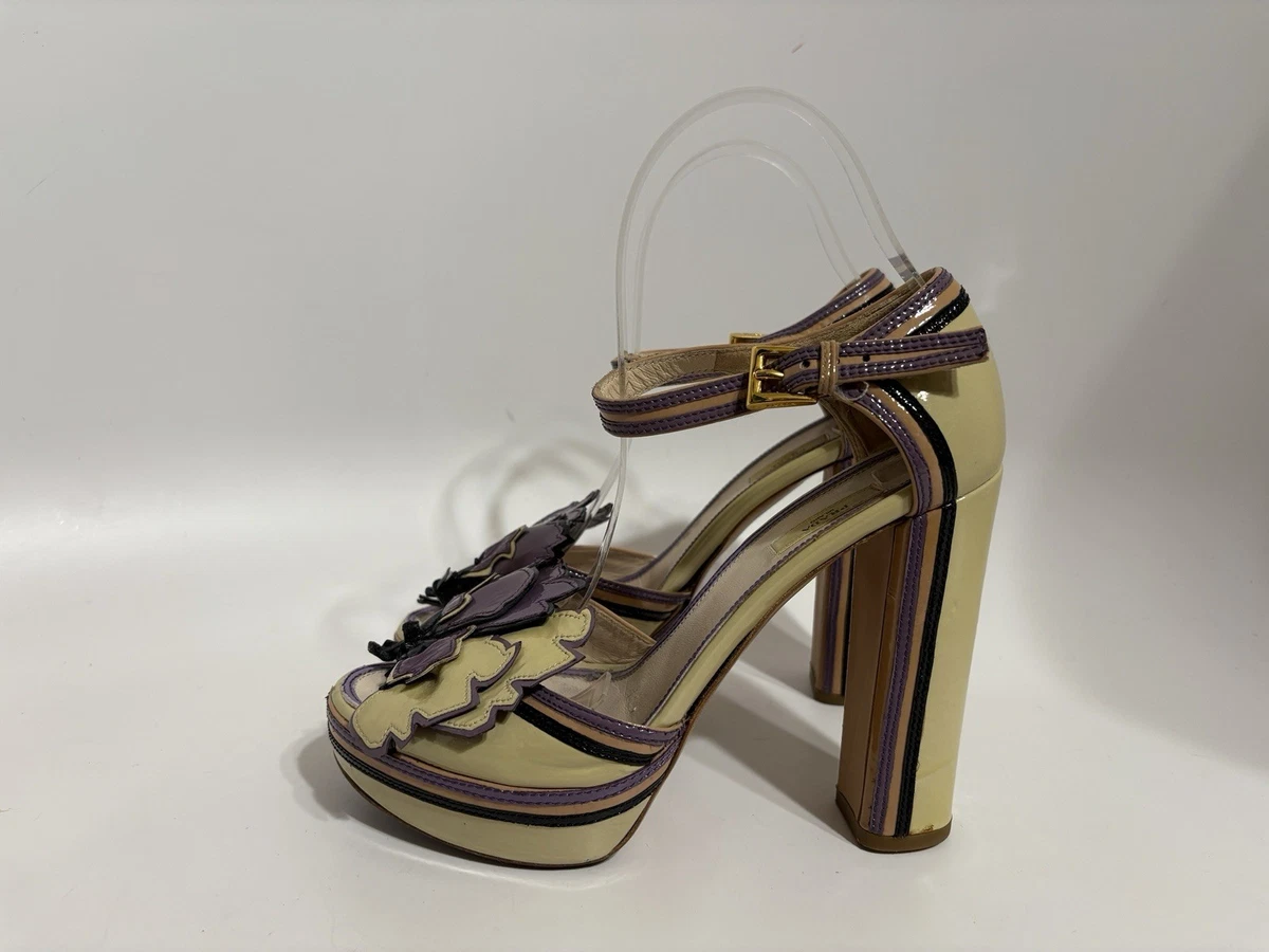 PRADA Platform Heels for Women for sale | eBay NIB Prada checkered jacquard Chunky Platform Heels Pumps 39 made in Italy main image 0