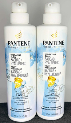 (2) Pantene Shampoo Pro-V Nutrient Blends Hydrating Glow 14.9 fl oz Sulfate Free