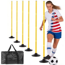 Agility Training Poles for Soccer/Dog/Horse,Adjustable Football Yellow