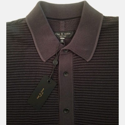 Rag & Bone New Harvey jacquard shirt  button down XS black $269 
