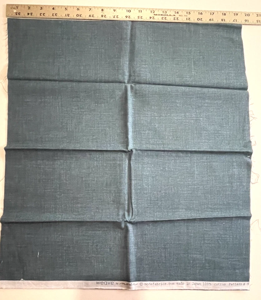 Weave by Moda Blue Green Cotton Fabric Made in Japan 1/2 Yard x 42 Inches Wide - Image 3 of 4