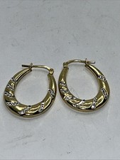 Small Sterling Silver Hinged Hoop Earrings gold overlay from Jordan, 925 w/ cz