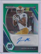 * JAVON MCKINLEY * 2021 PRIZM GREEN REFRACTOR HOLO DRAFT PICKS AUTO RC