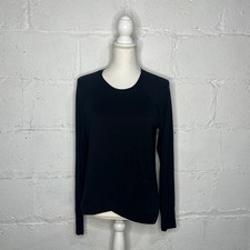 Athleta Women's Black Long Sleeve Crewneck Criss Cross Black Sweatshirt Sz Small