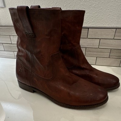 Frye Anna Shortie Brown Leather Mid-Calf Boots Women's 10 MPN 3471055