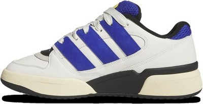Size 8- Adidas Unisex Forum 2000 Shoes, Off White/Semi Lucid Blue/Easy Yellow.