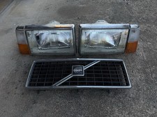Euro E-code Headlights 80-93 Volvo 240 242 245 Euro Side Markers Eggcrate Grill