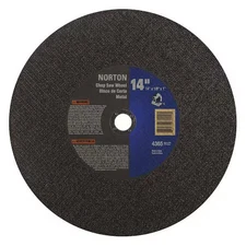Norton Abrasives 66252835554 Abrasive Cut-Off Wheel, Type 1, 14 In Dia, 0.0938