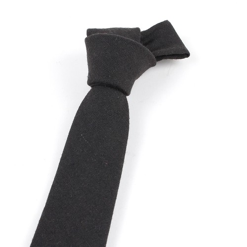 Schmale Herrenkrawatte einfarbig Leinen Baumwolle Hochzeit Business formell 6cm - Bild 4 von 18