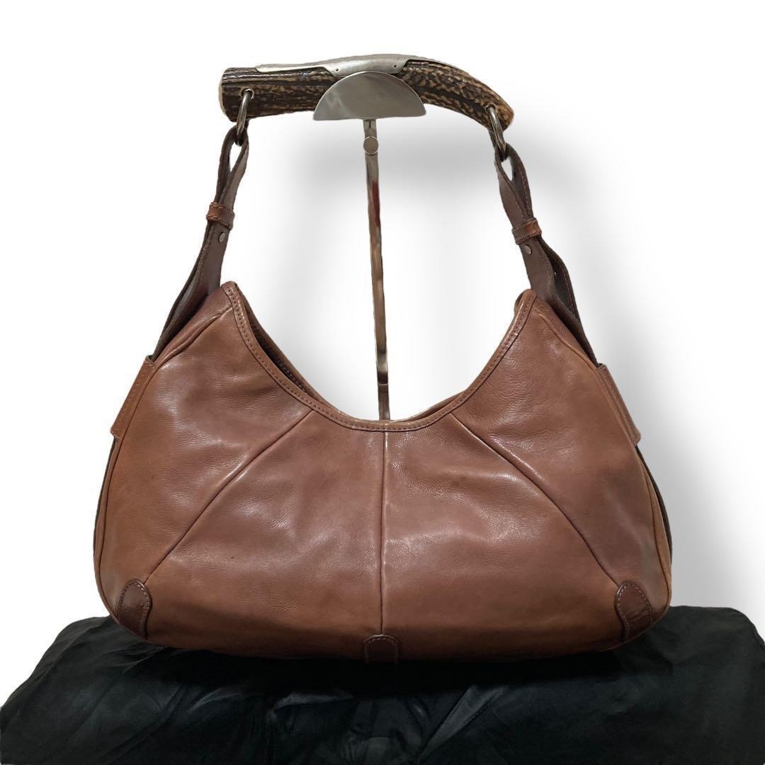 Borsa a tracolla vintage Yves Saint Laurent Mombasa in pelle marrone epoca Tom Ford