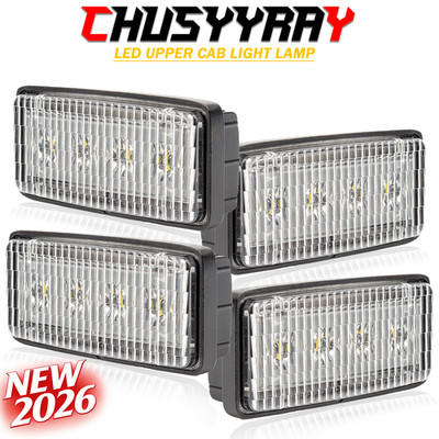 4pcs LED Upper Cab Light Fit For Deere 6010 Series: 6110, 6210, 6310, 6410