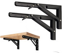 Black Folding Shelf Brackets Max. Load 220 Lb, Heavy Duty DIY Wall Mounted Shelf