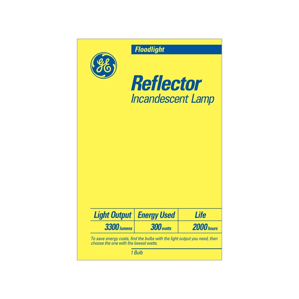 GE 21213 300 Watt R40 Reflector Flood Spot Light Bulb 3300 Lumen NON LED - Image 4 of 4