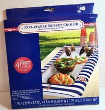 New Nautical Inflatable Cooler Table Top Buffet Red White Blue 48" x 24" Party