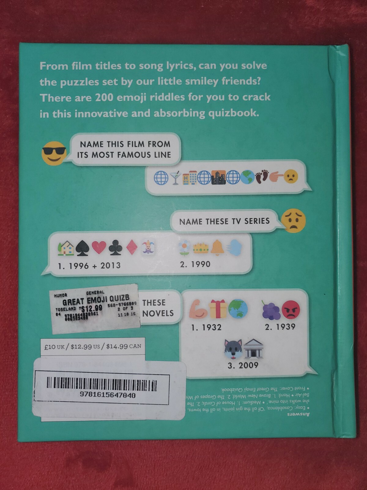 The Great Emoji Quizbook 200 Emoji Puzzles to Put a Smiley on Your