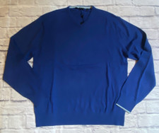 NWT Greyson Cheyenne V Neck Sweater Merino Blend Emperor Blue Size M